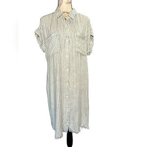 Thread & Supply 100% rayon button up faded striped dress size large
